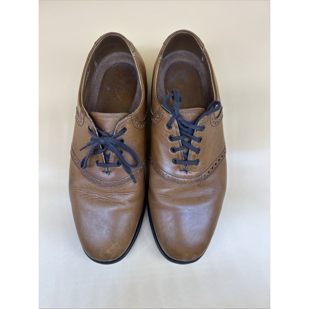 Allen Edmonds Brown Leather Oxford 8.5 D Cap Toe Vibram Sole USA - Picture 9 of 10